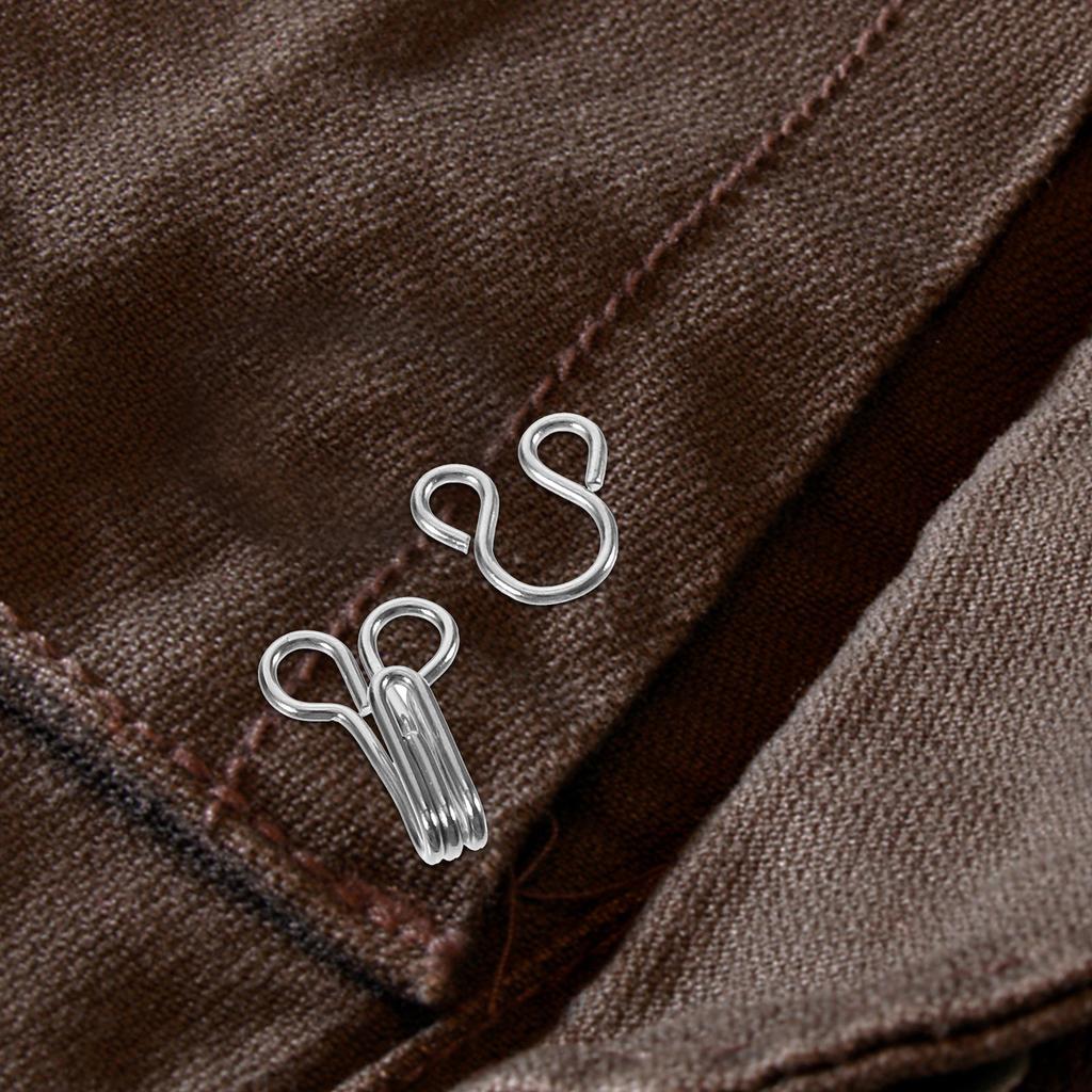 50Pcs Innerwear Buckle Sewing Hooks and Eye Closures Metal Rustproof Fastening for Bra Clothes Skirts Trousers