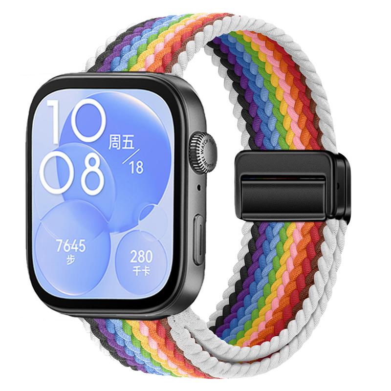 Nylon Braided Strap for Huawei Watch Fit 3/4/4 Pro Magnetic Adjustable Comfortable Band for Huawei Watch Fit 4/3 Bracelet Belt