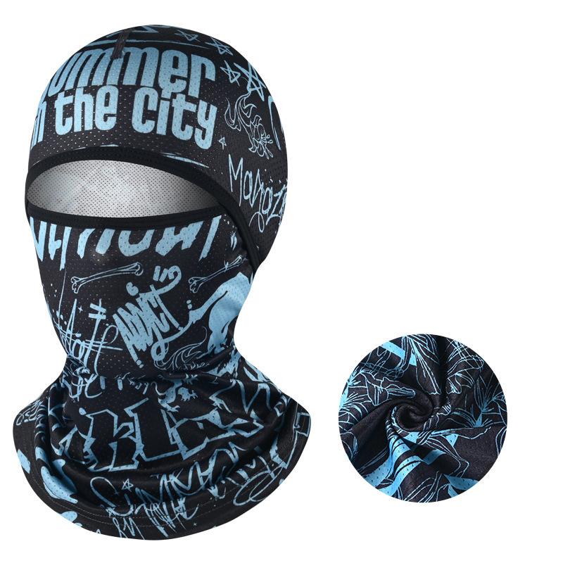 Summer Cool Balaclava Ice Silk Cycling Full Face Cap Sun Anti-UV Protection Sports Face Cover Headwear Bike Motorcycle Men's Hat