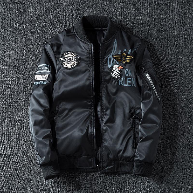 Reversible Cotton Flight Suit Pilot Jacket Men's Padded Baseball Jacket Loose Plus Size Jacket Men