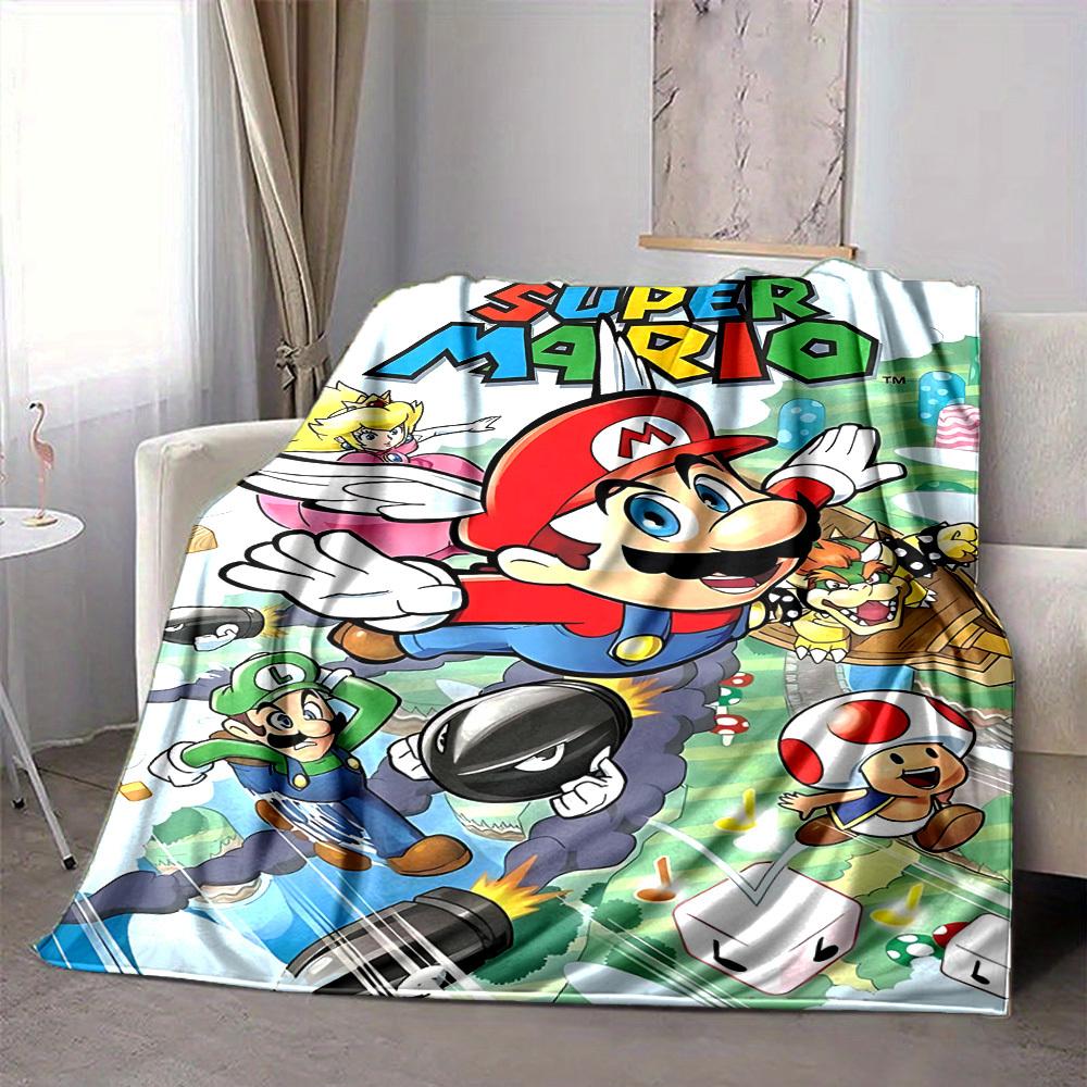 1pc Mario Adventure Soft Skin-Friendly Flannel with Digital Printing, Various Sizes Available for Family, Friends, Birthday082