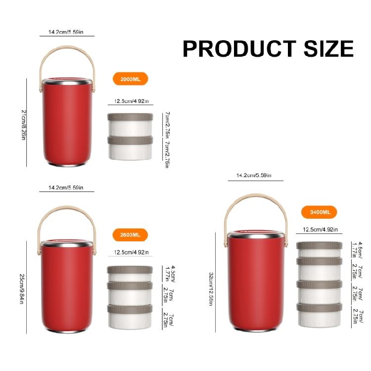 Stackable Lunch Jar with Handle Portable Leak Proof Bentos Box Stainless Steel Vacuums Insulated Food Container