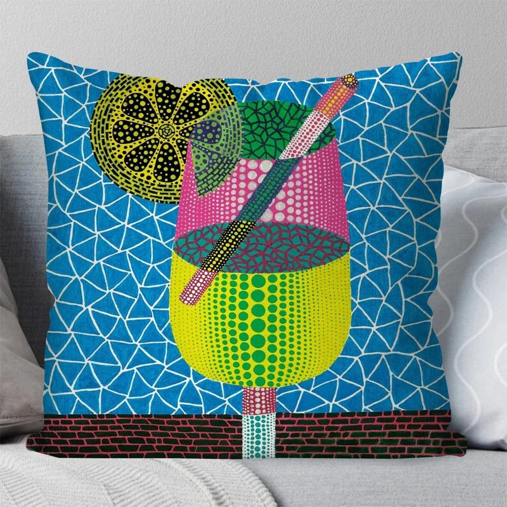 Home Decor Colorful Dots And Shapes Pattern Pillow Covers Pattern Cushion Cover Suitable For Sofa Bedroom Car Pillow Cover