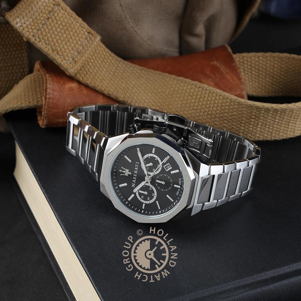 Maserati Stile Black Stainless Steel Men's Quartz Chronograph R8873642004