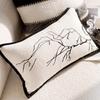 Black & White Modern Throw Pillow Covers Set - Neutral Abstract Striped & Plush Cushion Covers for Living Room Sofa Decor