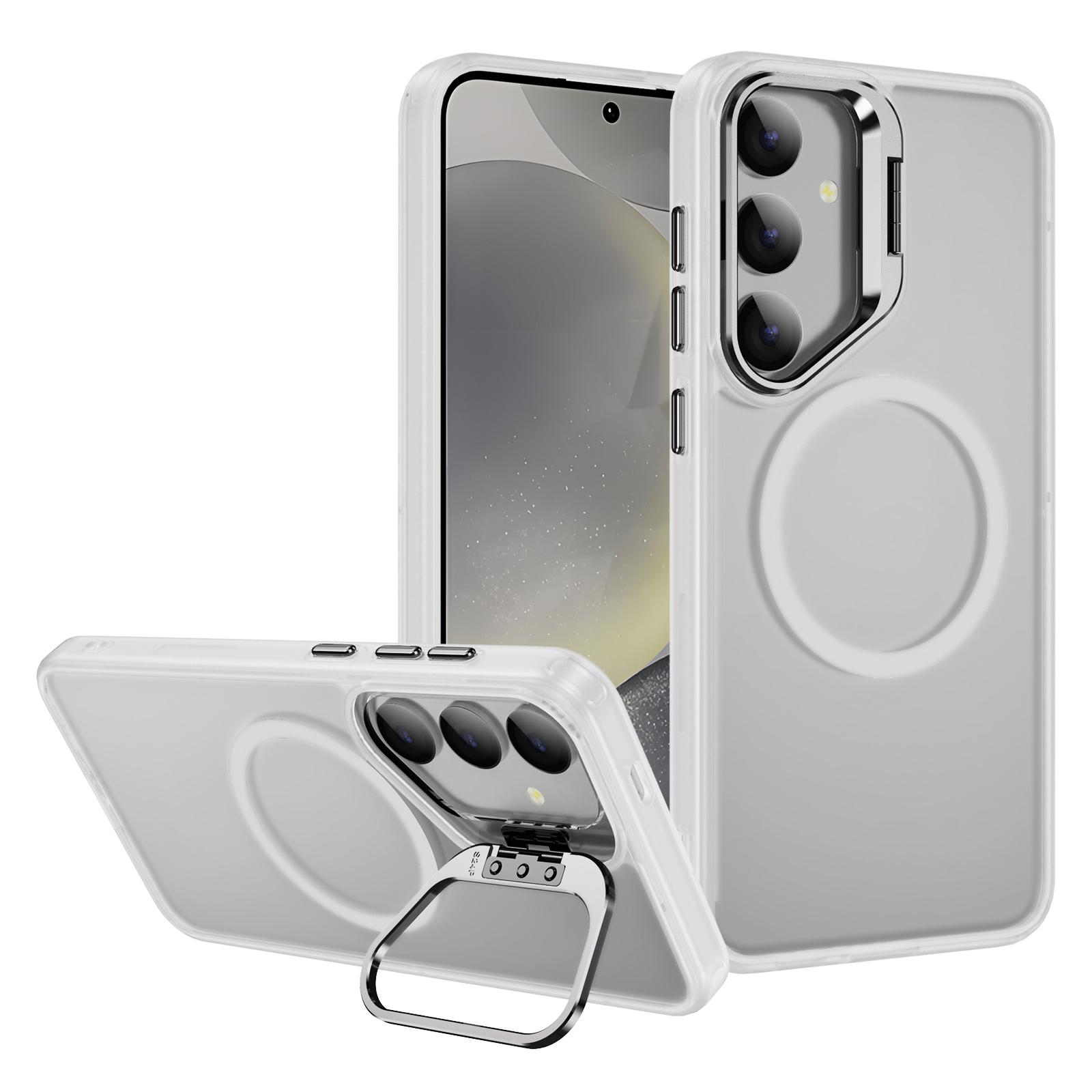 

Для Samsung Galaxy S24 FE Магнітний чохол з підставкою для камери, покриття Skin-Touch PC + TPU G