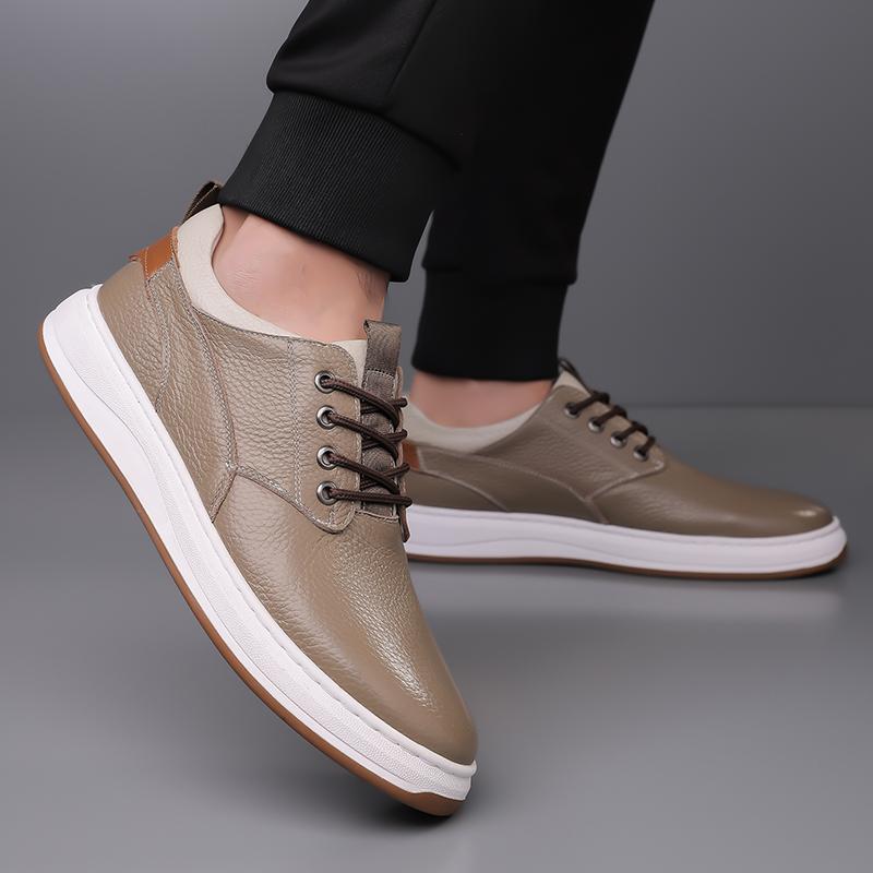 British Style Man Casual Leather Shoes Brand Comfy Flat Designer Sneakers Fashion2025New Outdoor Minimalist Walking Oxford Shoes