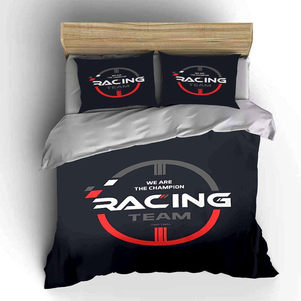 Racing Team Champion Set Bedding Duvet Cover Set Duvet Cover Pillowcases  (1*Duvet Cover 2*Pillowcases, Without Duvet Insert)