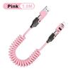 1/2PCS 4-in-1 Spring Data Cable & 65W Quick Charger: 6A USB Type-C Telescopic Wire Compatible with iPhone/iPad/MacBook/Huawei