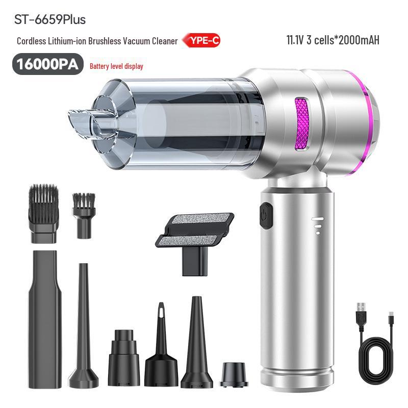 High-Power Cordless Brushless Car Vacuum: Suction, Blowing, Dust Removal, Inflation
