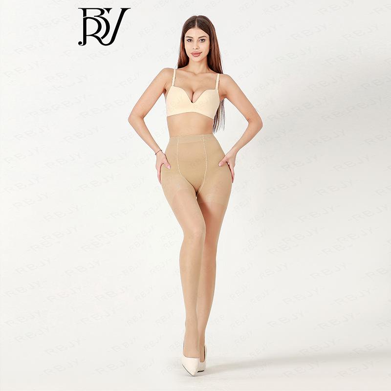 40D Medium And Thick Core Silk Hip Lift Massage Crotch Pantyhose Summer Thin Stockings Sexy Black Silk Bare Leg Skin Socks