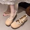 2025 spring and summer new French low-heeled Mary Jane single shoes women's skirt evening shoes shallow mouth Lolita small leather shoes