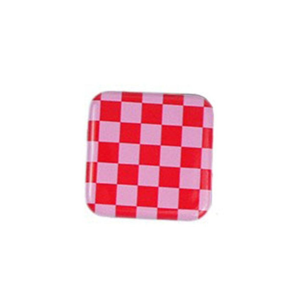 Finger Grip Women Girls Personalized Plaid Mirror Cosmetic Mirror Phone Stand Holder Makeup Mirror