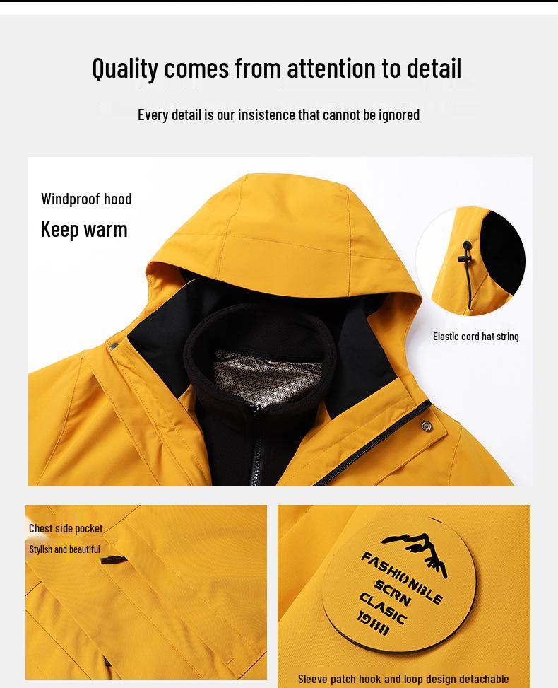 Wysokiej jakości wiatroszczelny, wodoodporny zestaw kurtek szturmowych 3 w 1 dla par