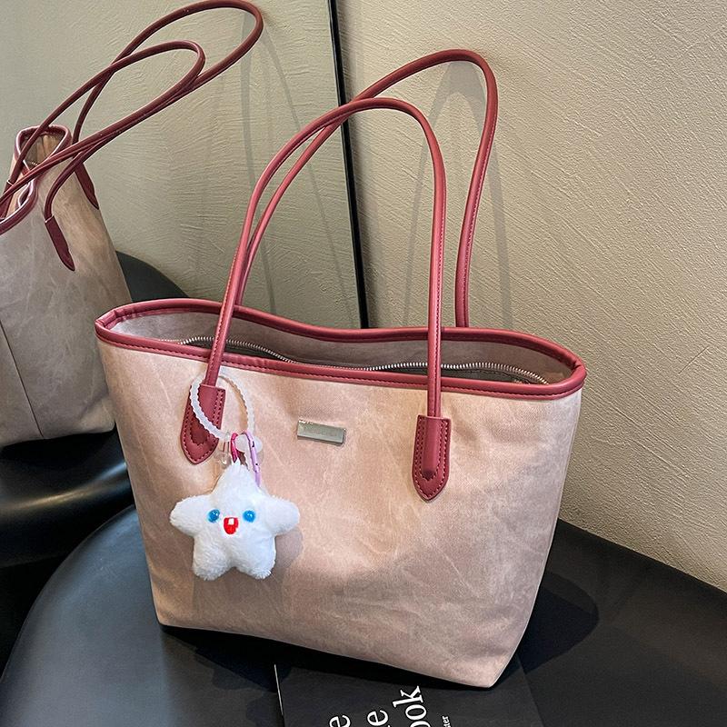 Retro big bag, new women's shoulder tote bag, versatile and large-capacity class commuter bag, fashionable