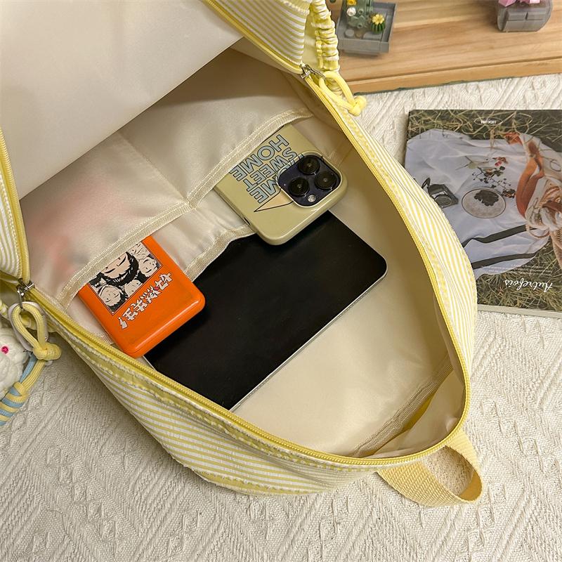 Gestreifter Rucksack Schülerrucksack Schultasche Pendler Rucksack mit großem Fassungsvermögen