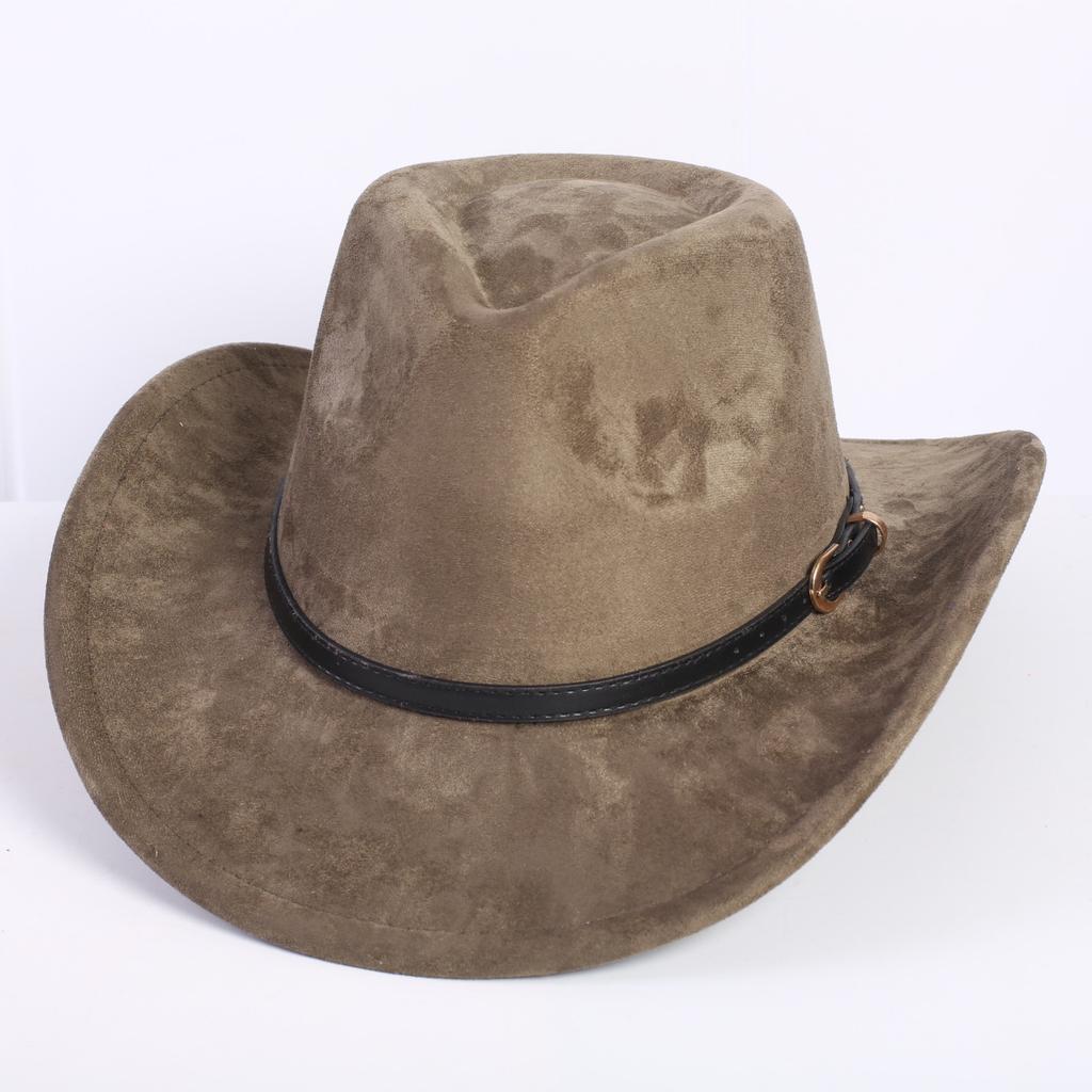 Popular European and American classic suede western cowboy hat men's and women's fashion LO style peach heart cowboy hat
