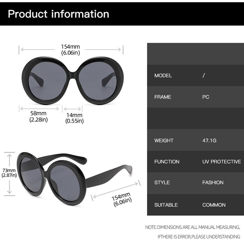 Big Frame Luxury Brand Designer Round Sunglasses Women For Men Vintage Punk Popular Oversized Retro Travel Sun Glasses Uv400