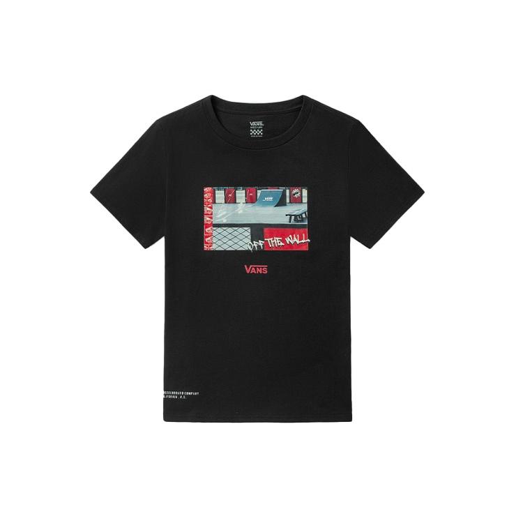 (WMNS) Vans Retro Printing Sports Round Neck Short Sleeve Black Women s VN0A5F1XBLK XS