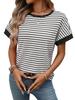 European and American TikTok Summer New Women's Casual Round Neck Splicing Short-sleeved Top T-shirt