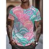 T-shirt Stampa Digitale 3D Top Manica Corta da Ragazzo e Uomo Versatile Traspirante