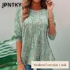 JPNTKY Women's Fashion Casual O-Neck Long Sleeve Blouses & Shirts
