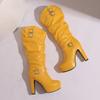 Dames høye hæler støvletter høst og vinter nye sexy temperament tykk hæl firkantet tupp stor størrelse medium støvletter