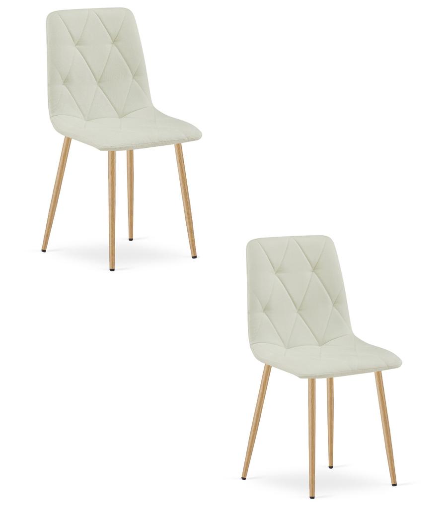 LIBRA chair - beige fabric / wood-colored legs x 2
