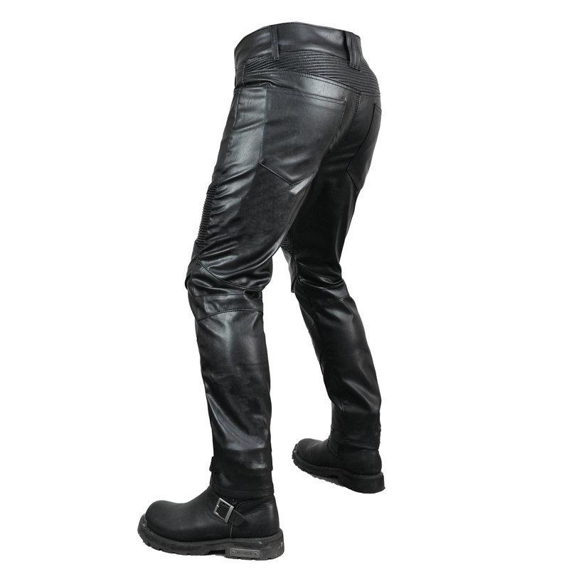 New product Locomotive Rider Straight Cycling Pants Anti-drop Pants Motorcycle Waterproof Windproof Elastic Leather Pants, Racing Pants
