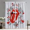 Rolling Stones Tulle for Bedroom Blackout Curtain for Room 2 Panel Halloween Decoration Elegant Room Curtains Shades Partition