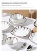 Japanese Ceramic Tableware Set: Microwaveable Rice Bowls, Plates, Noodle Bowls, and Large Soup Bowls for Home Use