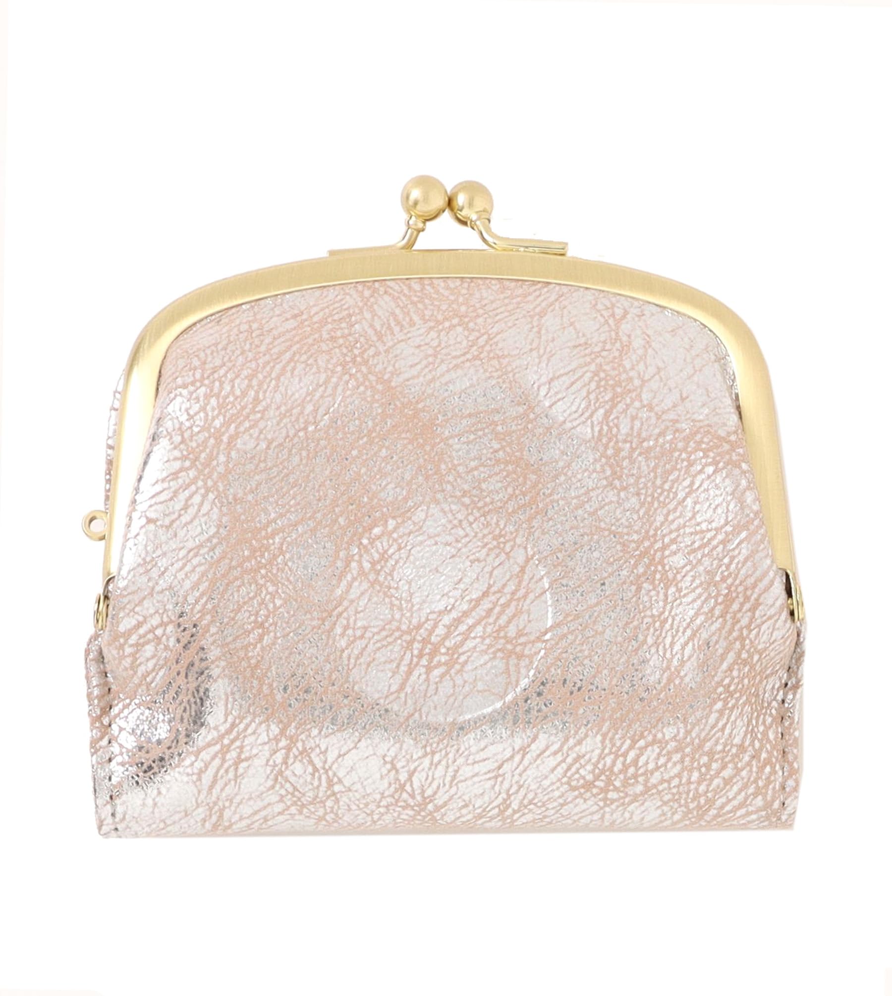 Женский складной кошелек ZUCCHERO, Натуральная кожа, Застежка-кнопка, Маленький, Сделано в Японии, 55494, Серебристый