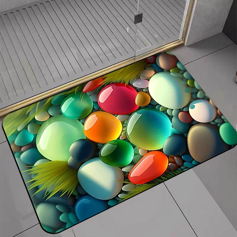 

Напольный коврик из гальки и диатомита Простой роскошный нескользящий коврик для входной двери в ванную комнату 60*90cm