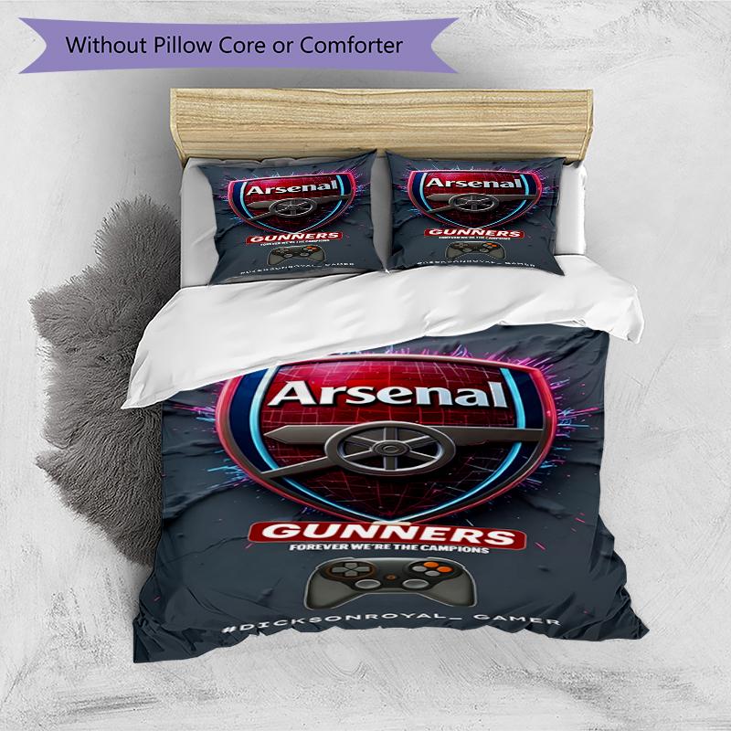 3pcs Duvet Cover Set (1*Duvet Cover + 2*Pillowcase, Without Core),football team.C Print Bedding Set, Bedroom Decor, All‑Season, Birthday Gift
