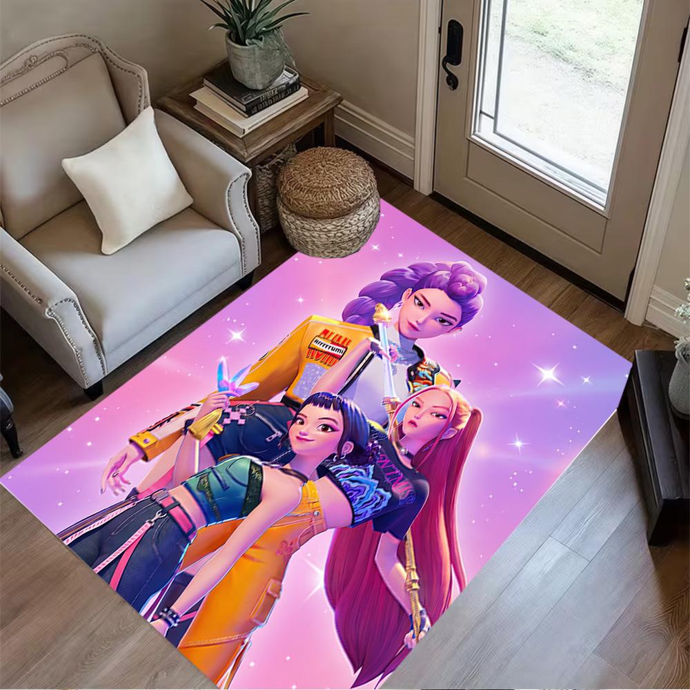 Colorful Fashion Friends Floor Rug Office Rug Perfect for Balcony Kitchen Game Room Hallway Antislip Carpet Anime Office Decor Gift for Festivals
