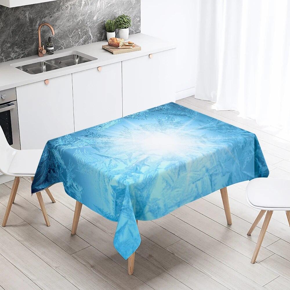 Snowflake Ice Tablecloth Wedding Party Restaurant Banquet Decoration Waterproof Rectangular  Home Table