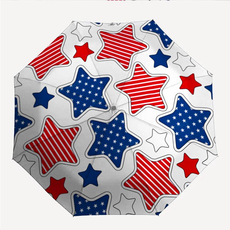 American Flag Fashionable Automatic Opening/Closing Folding Umbrella. Portable and Foldable, Ideal for Gift, Travel, and Daily Use.