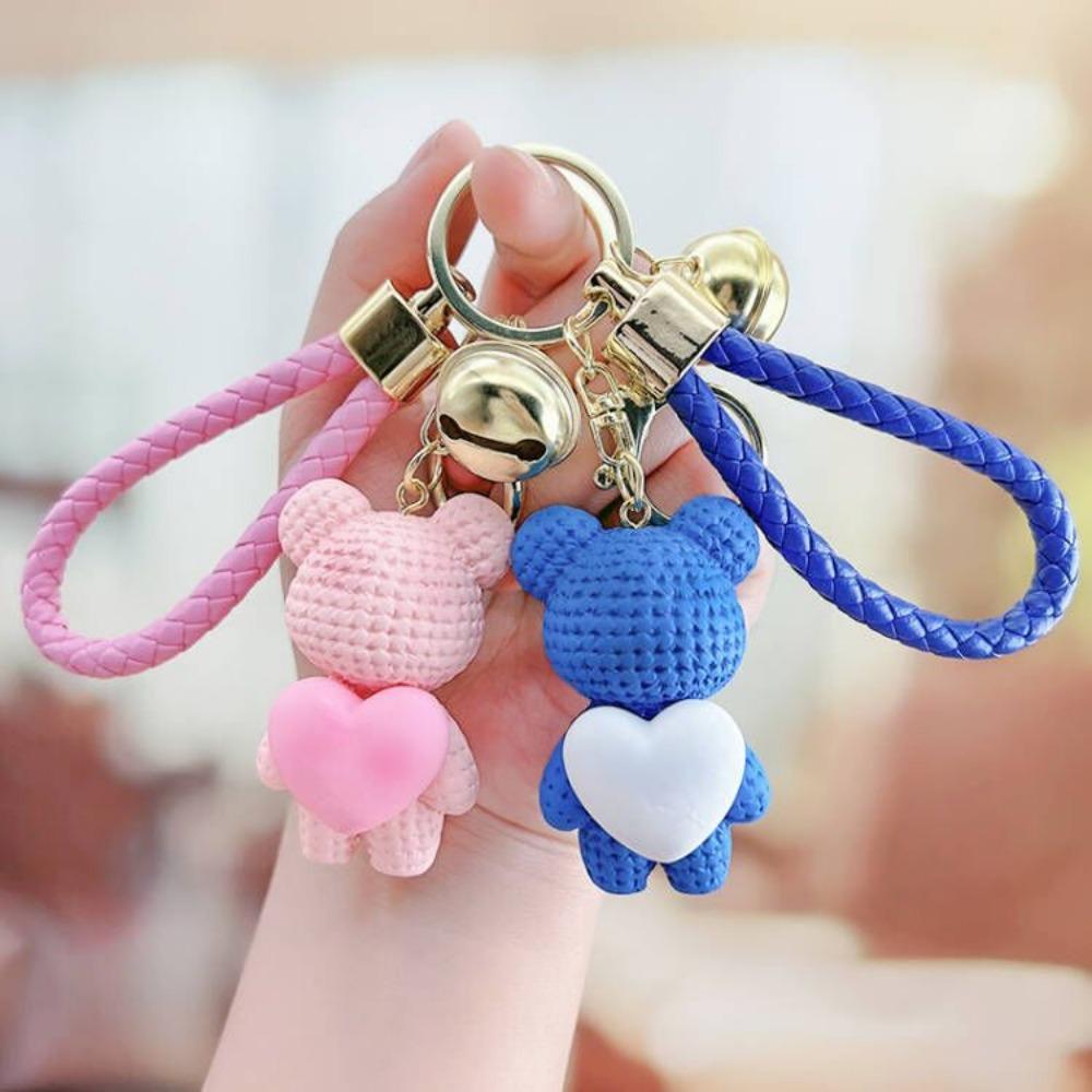 Lovely Bear Keychain Cute Bear Fashion Keychain Couple Gift Women Bag Phone Doll Pendant Car Keyring Figure DIY Jewelry Trinket