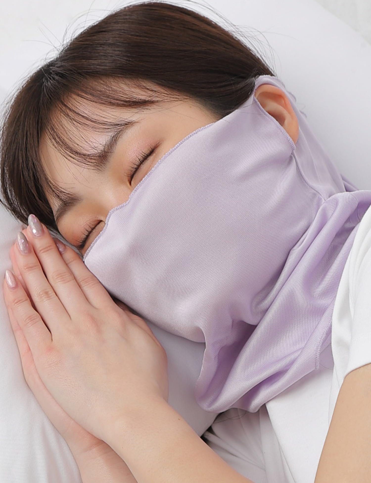

Japanese Silk Mask for Moisturizing Face Mask for Throat Nighttime Sleeping Mask [Reliable Manufacturer] [LINOR] Sleeping, Care, (Lavender)