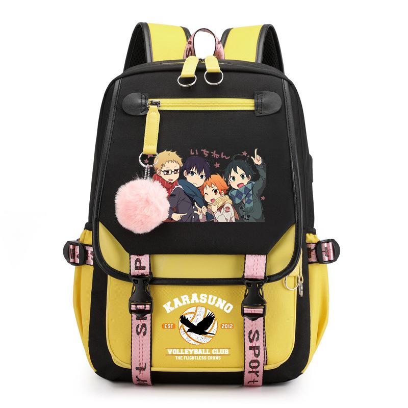 Anime volleyball teenager peripheral printing middle school student schoolbag outdoor large-capacity backpack