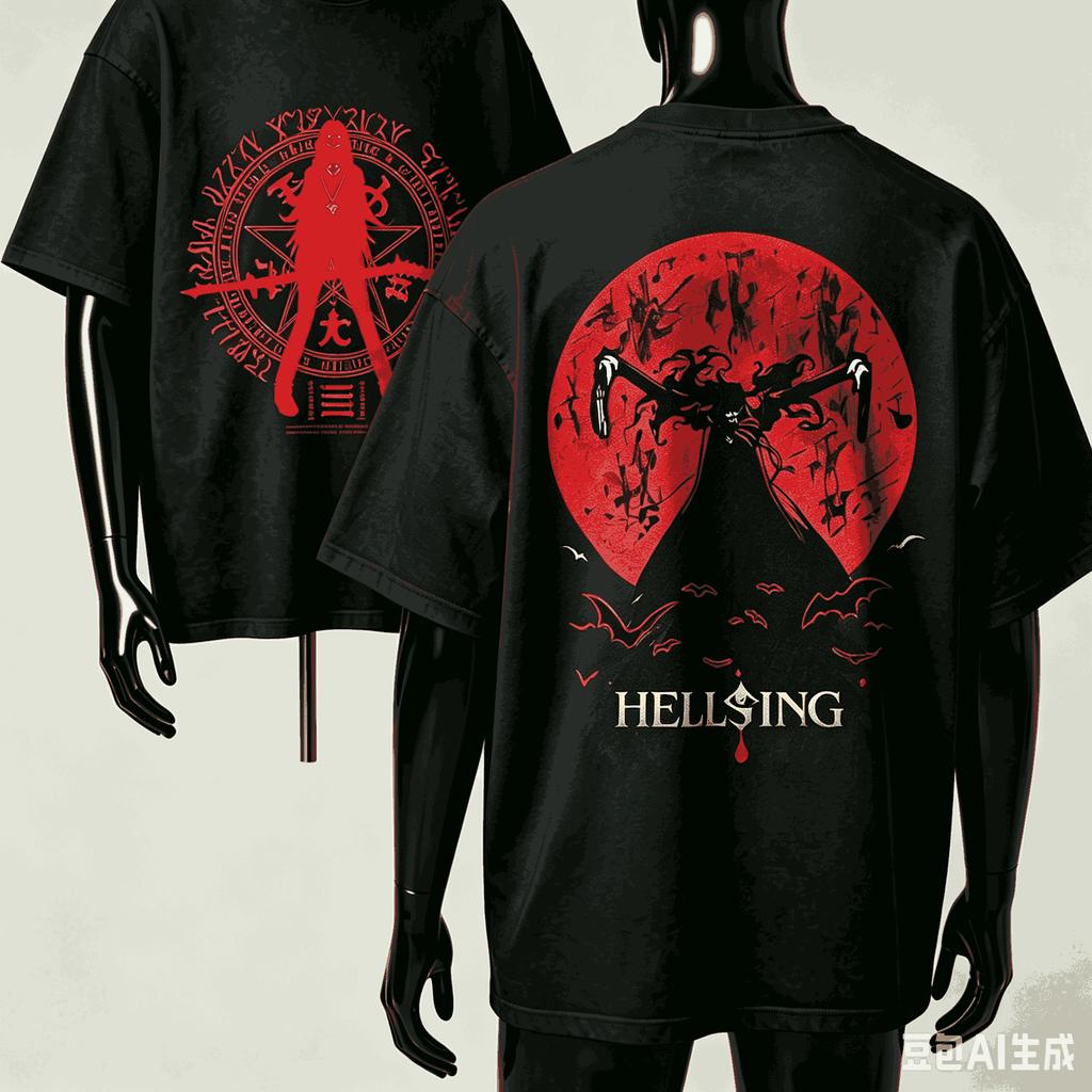 Hellsing Ultimate Anime Lover T-shirt Harajuku Cotton New Model High Street Retro Oversized Uni