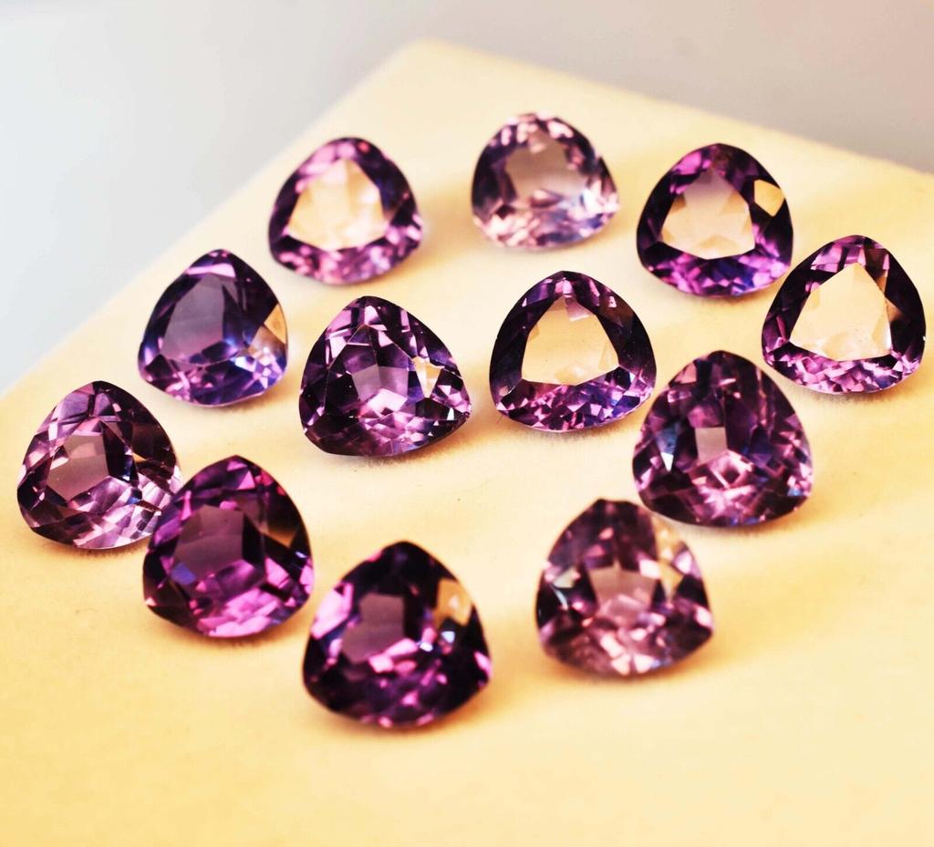 12 Pcs Natural Alexandrite Gemstone Color Change Trillion Lot 96 Ct CERTIFIED Ssr-873658