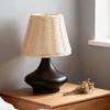 Bambusoidea Woven Rattan Table Lamp Handmade Wicker Nightstand Lamp  Living Room
