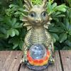 Solar Powered Moon Lamp, Outdoor Garden Decoration,Resin Dragon Sculpture Ornament Craft Ornament Art