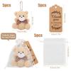 15Pcs/set Bear Gift,Include 5 Mini Bear,5 Organza Bag,5 Thank You Card for Baby Shower Gender Reveal Favor Wedding Birthday Gift