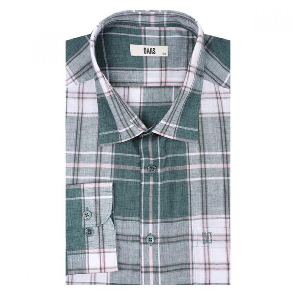 DakS Men S Linen Blend Big Check caSual Shirt Regular Fit  dmS3Shcl140e1 