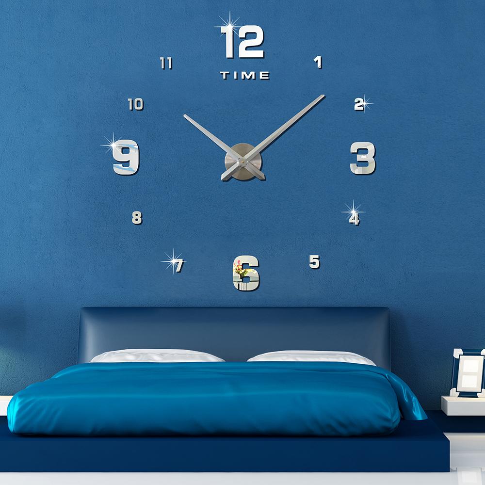 

DIY Acrylic Wall Clock Living Room Wall Decorative Clock Sticker Clock Black
