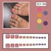 Summer French Gradient False Toe Nails Wearable  Short Square Foot Nails Set Press On Nail Tips Rainbow Fake Toenails Full Cover