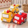 Cartoon Excavator Plush Toy Simulation Construction Fire Police Car Soft Stuffed Animal Kids Birthday Gift