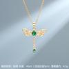 High Grade Dragonfly Zircon Pendant Necklace Stainless Steel Trendy Insect Choker Jewelry Party Gifts For Women Girls